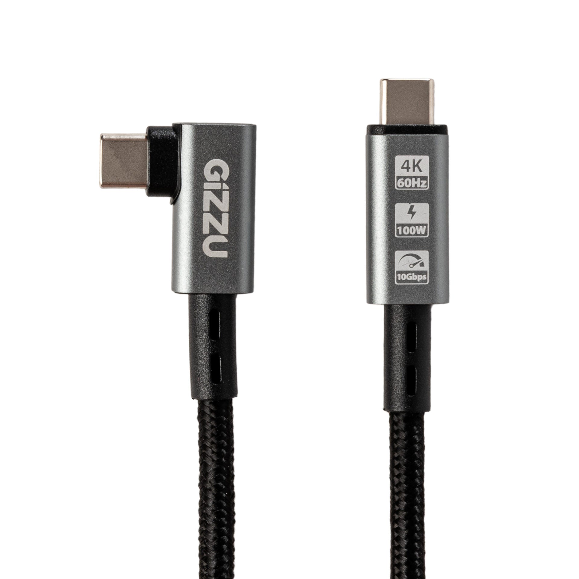 Gizzu 100W 10Gbps Type-C Angled 1m Cable - Stellar Technologies