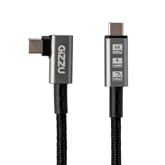 Gizzu 100W 10Gbps Type-C Angled 1m Cable - Stellar Technologies