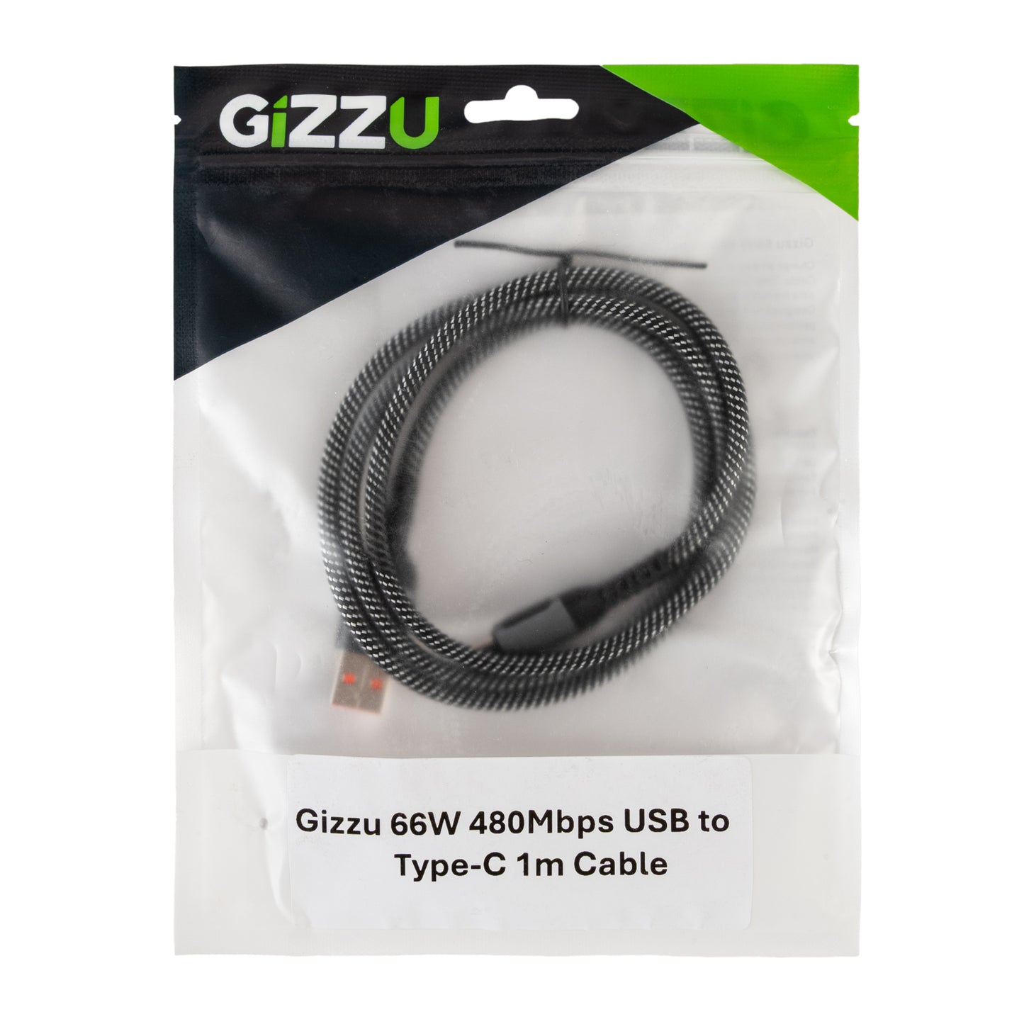 GIZZU 66W 480Mbps USB to Type-C 2m Cable - Stellar Technologies
