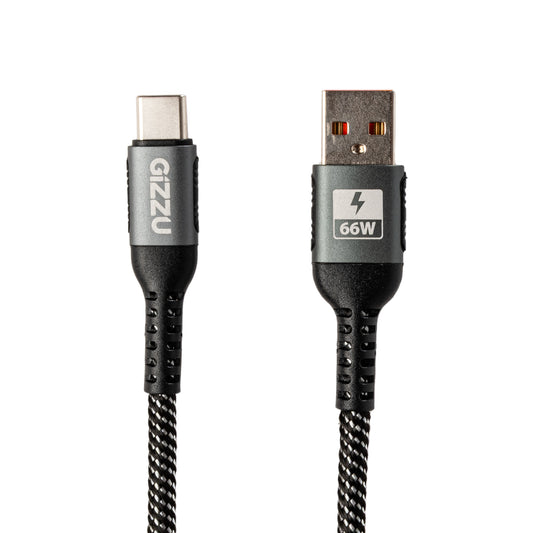 GIZZU 66W 480Mbps USB to Type-C 2m Cable - Stellar Technologies