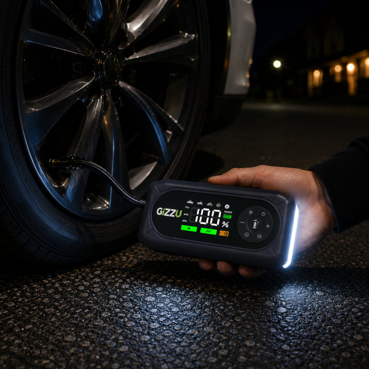 Gizzu 4-in-1 Jump Starter and Air Compressor - Stellar Technologies