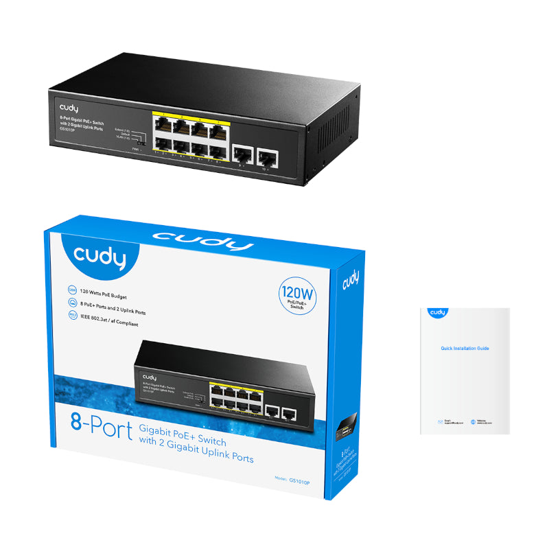 Cudy 8-Port Gigabit PoE+ Unmanaged Switch - Stellar Technologies