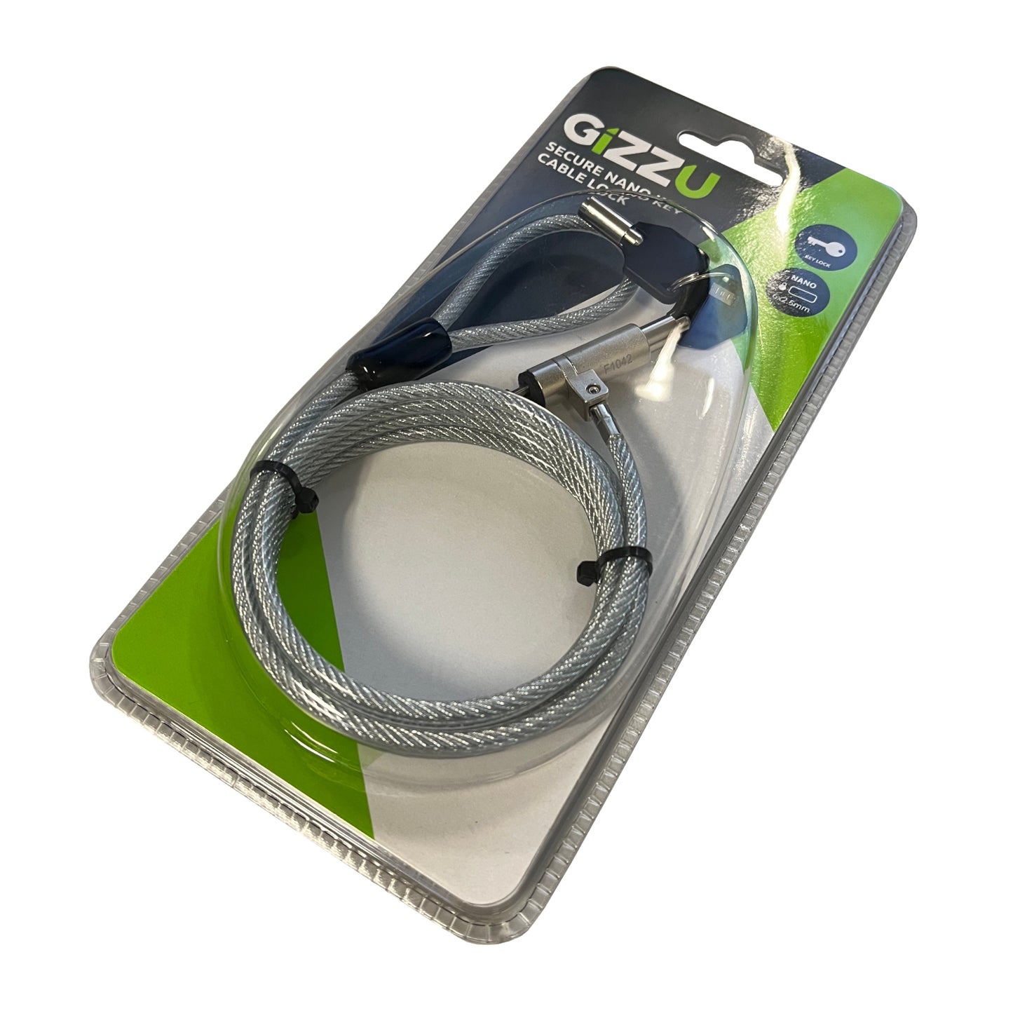 GIZZU 1.8m Nano Key Lock Security Cable with Key - Stellar Technologies
