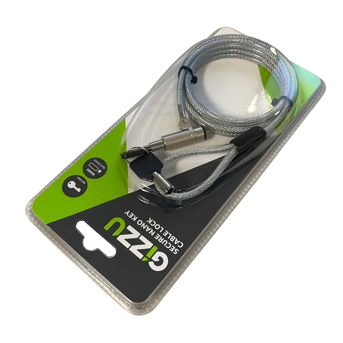GIZZU 1.8m Nano Key Lock Security Cable with Key - Stellar Technologies