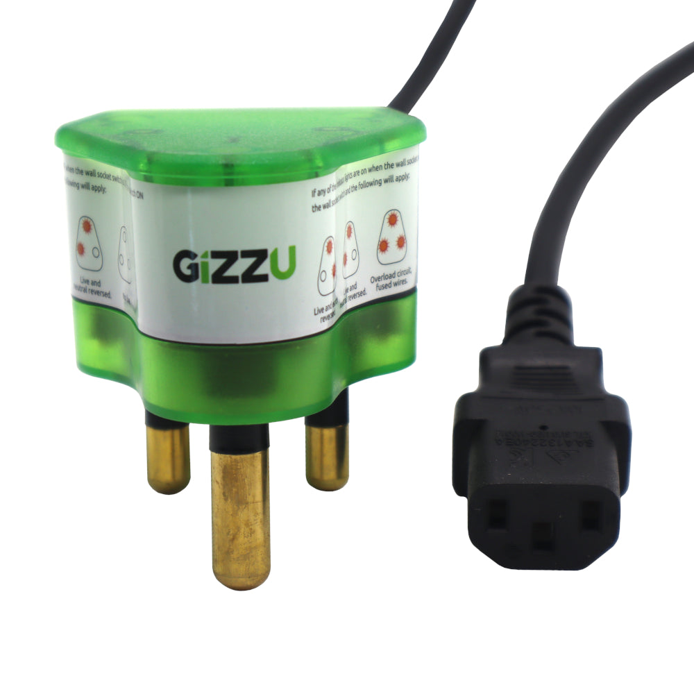Gizzu Surge Protector 10A Kettle Plug Cable 1.5M - Stellar Technologies