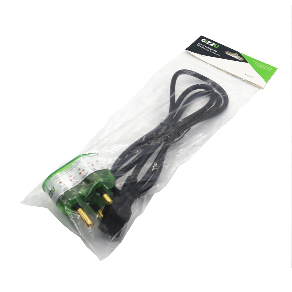 Gizzu Surge Protector 10A Kettle Plug Cable 1.5M - Stellar Technologies