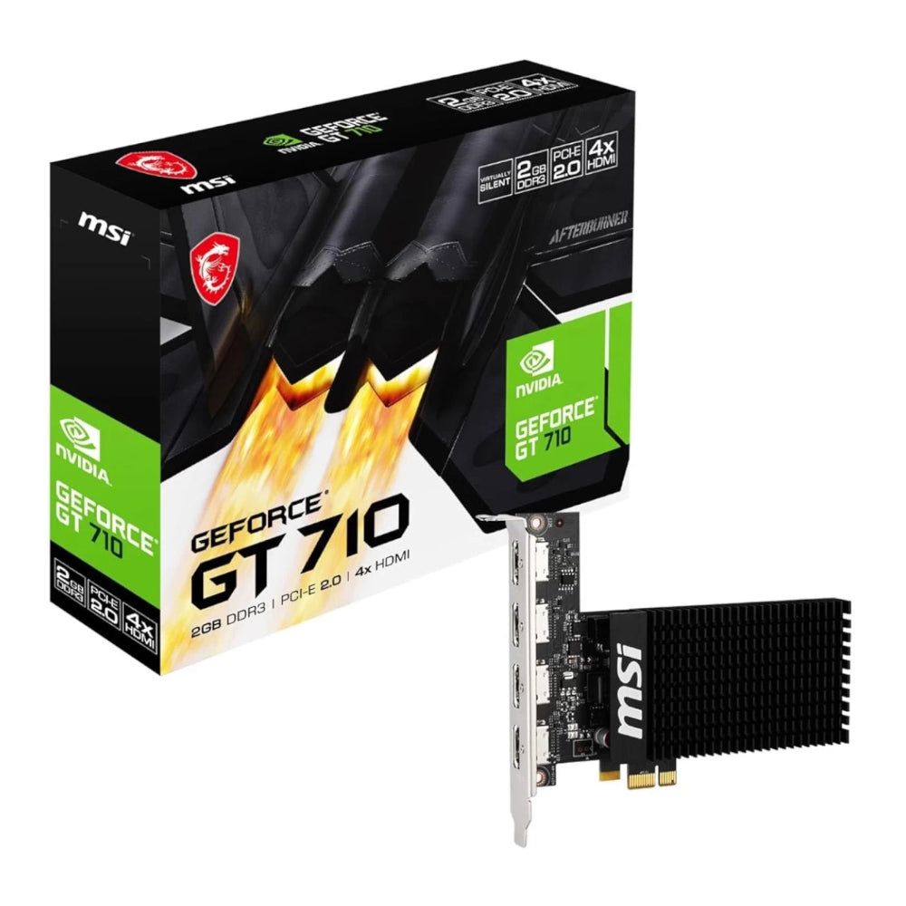 MSI Nvidia GeForce GT 710 2GD3H 2GB 64-BIT 4x HDMI Graphics Card - Stellar Technologies