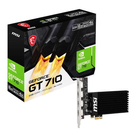 MSI Nvidia GeForce GT 710 2GD3H 2GB 64-BIT 4x HDMI Graphics Card - Stellar Technologies