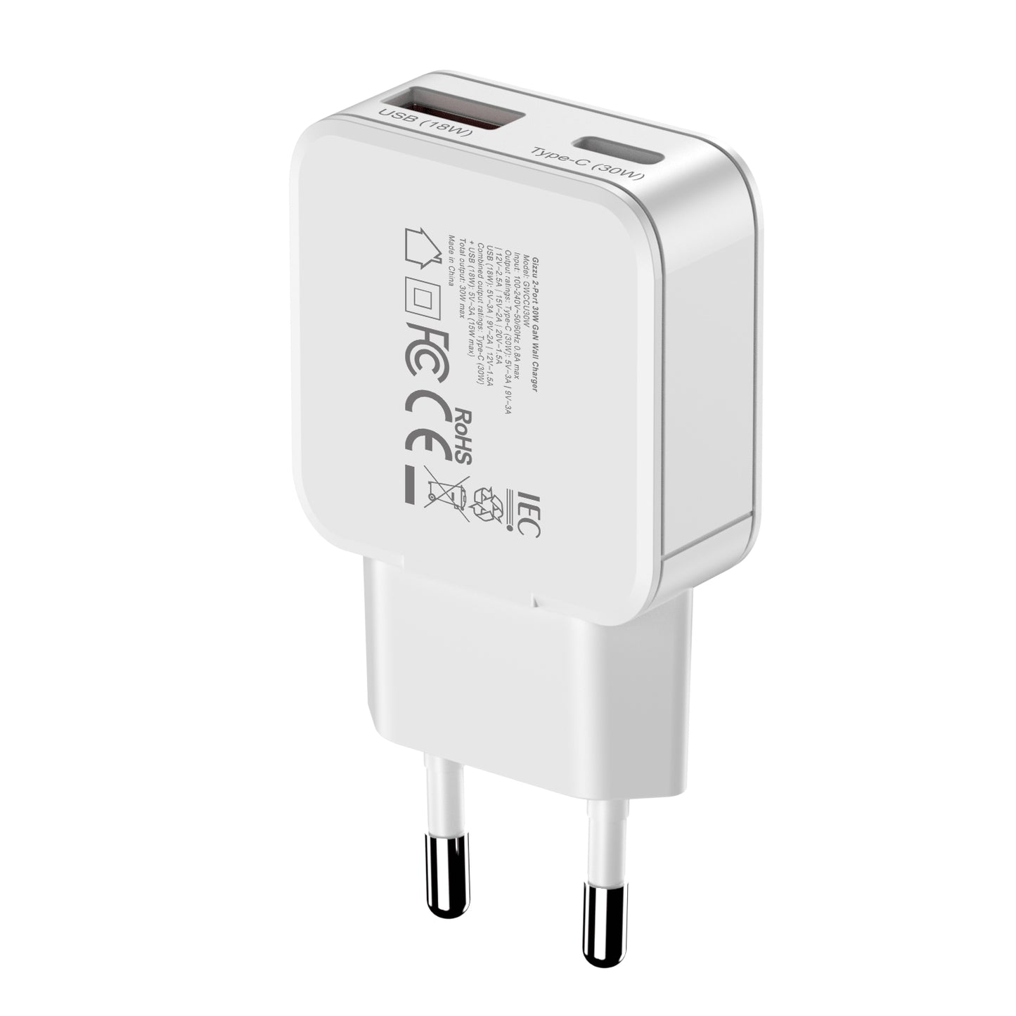 Gizzu 2-Port 30W GaN Wall Charger - Stellar Technologies