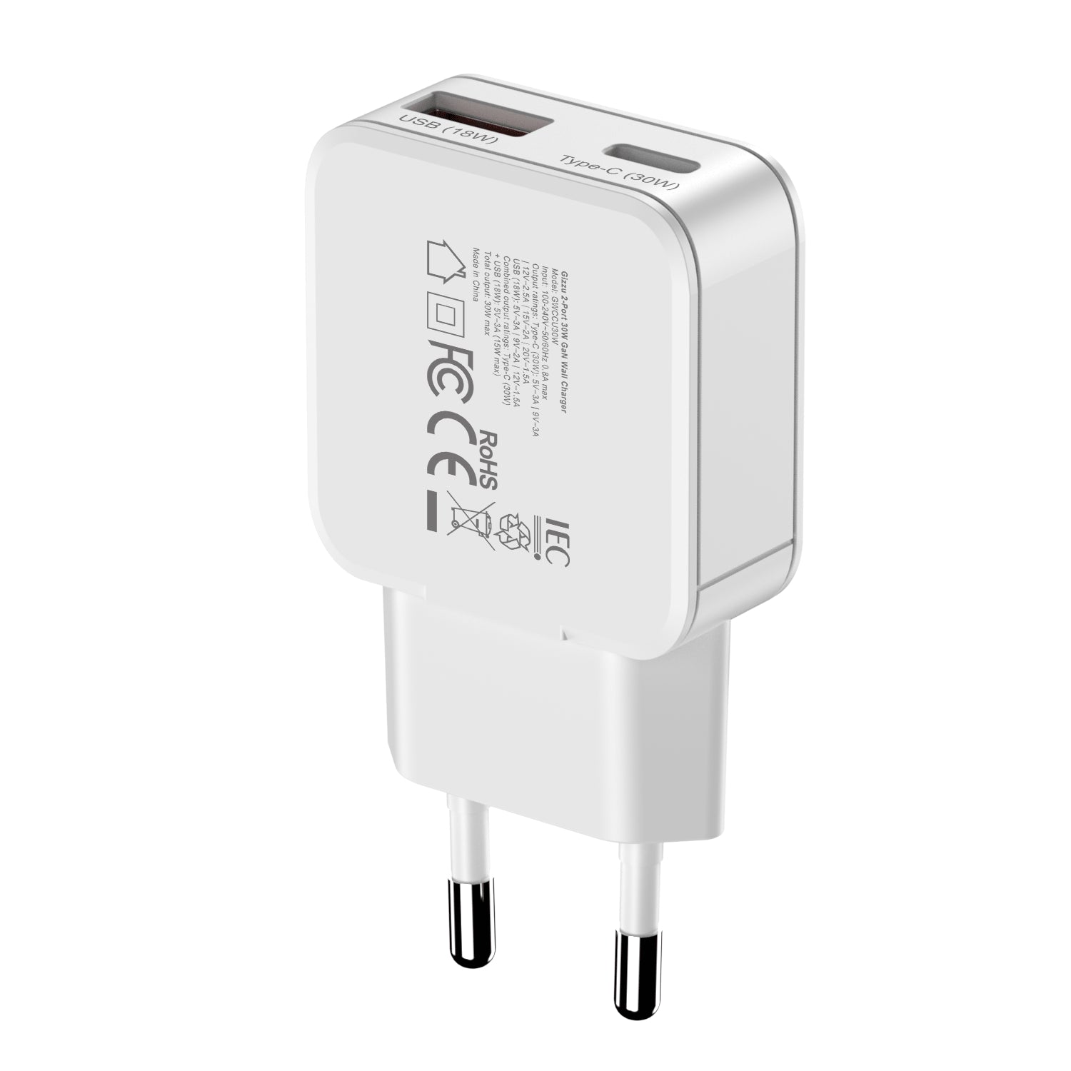 Gizzu 2-Port 30W GaN Wall Charger - Stellar Technologies