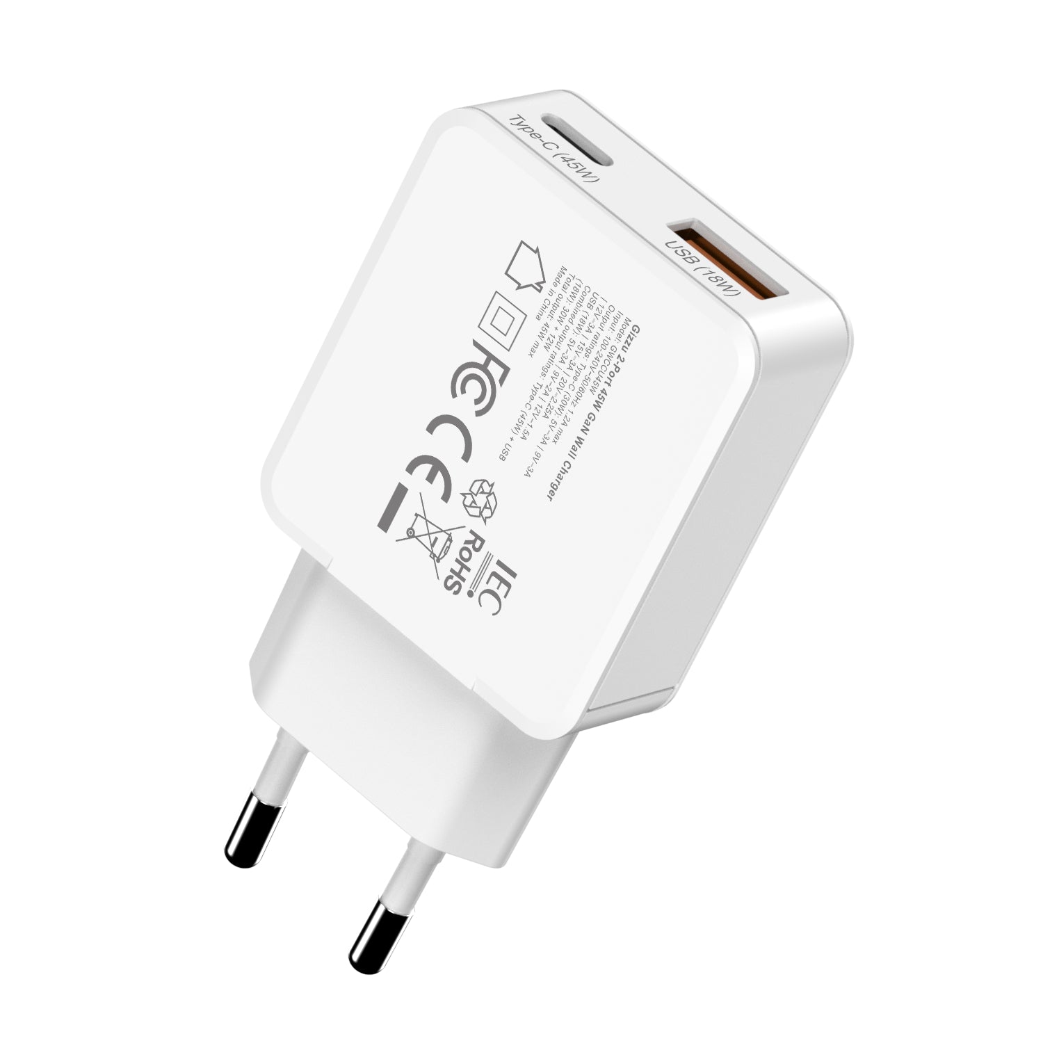 Gizzu 2-Port 45W GaN Wall Charger - Stellar Technologies