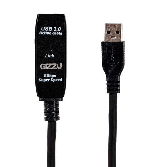 Gizzu USB 3.0 Active Extension Cable 5m - Black - Stellar Technologies