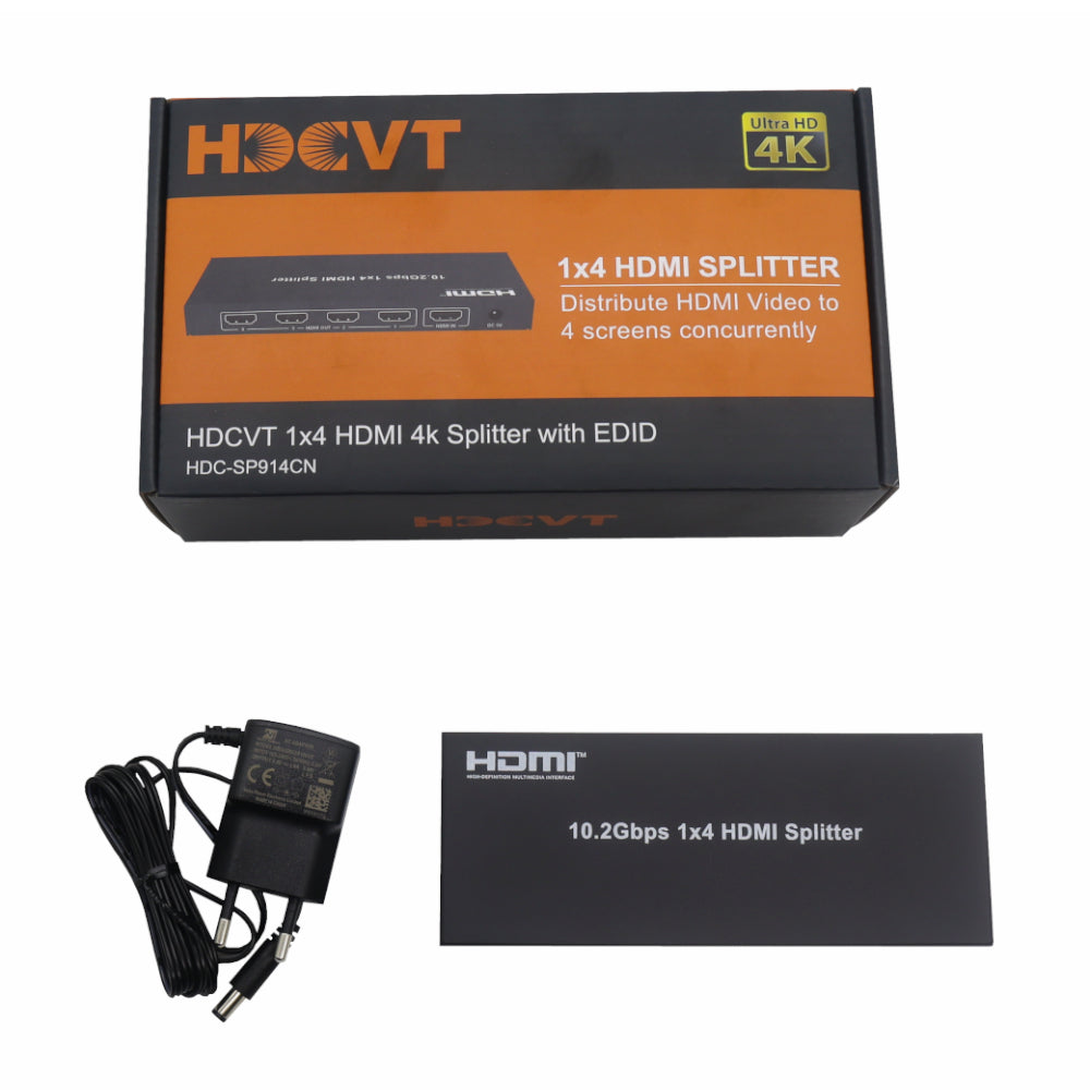 HDCVT 1x4 HDMI 1.4 Splitter 4K with EDID Management - Stellar Technologies