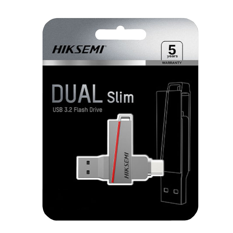 HIKSEMI Dual Slim 64GB USB3.2 Flash Drive - Stellar Technologies