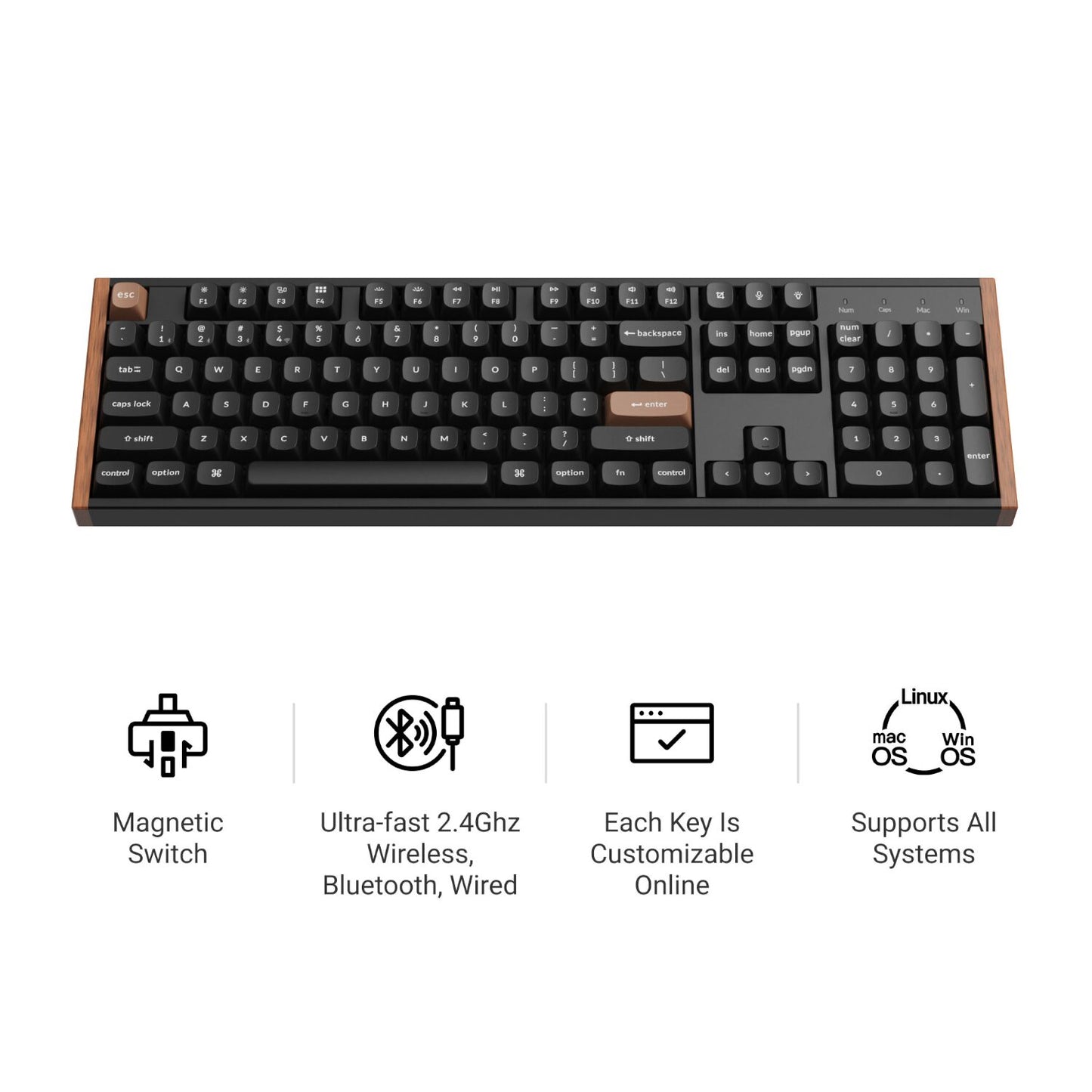 Keychron K10 HE 100% Wireless Magnetic Gaming Keyboard Nebula Switches - Black - Stellar Technologies