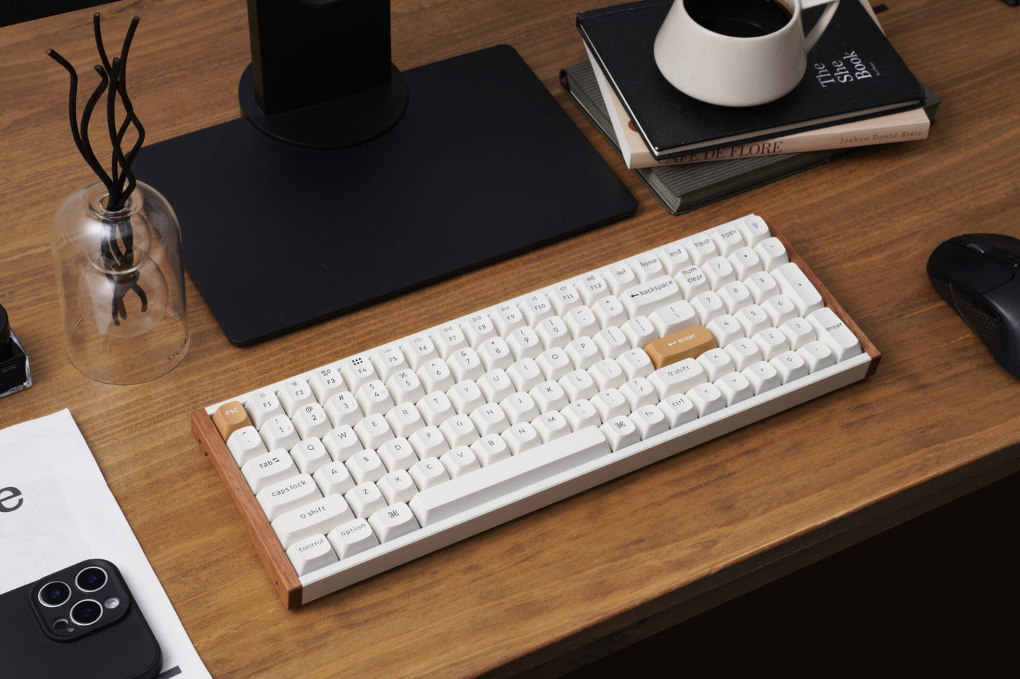 Keychron K4 HE 96% Magnetic Switch Hot-Swap RGB Wireless Keyboard - White (Wood + Aluminium) - Stellar Technologies