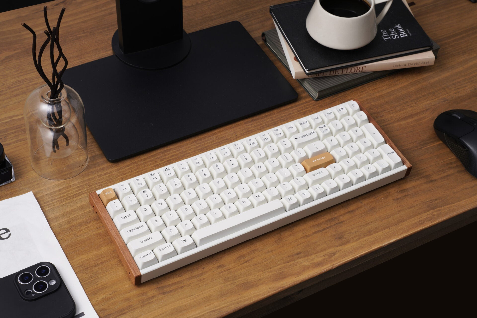 Keychron K4 HE 96% Magnetic Switch Hot-Swap RGB Wireless Keyboard - White (Wood + Aluminium) - Stellar Technologies