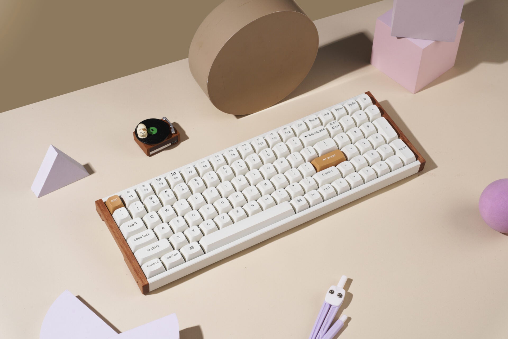 Keychron K4 HE 96% Magnetic Switch Hot-Swap RGB Wireless Keyboard - White (Wood + Aluminium) - Stellar Technologies