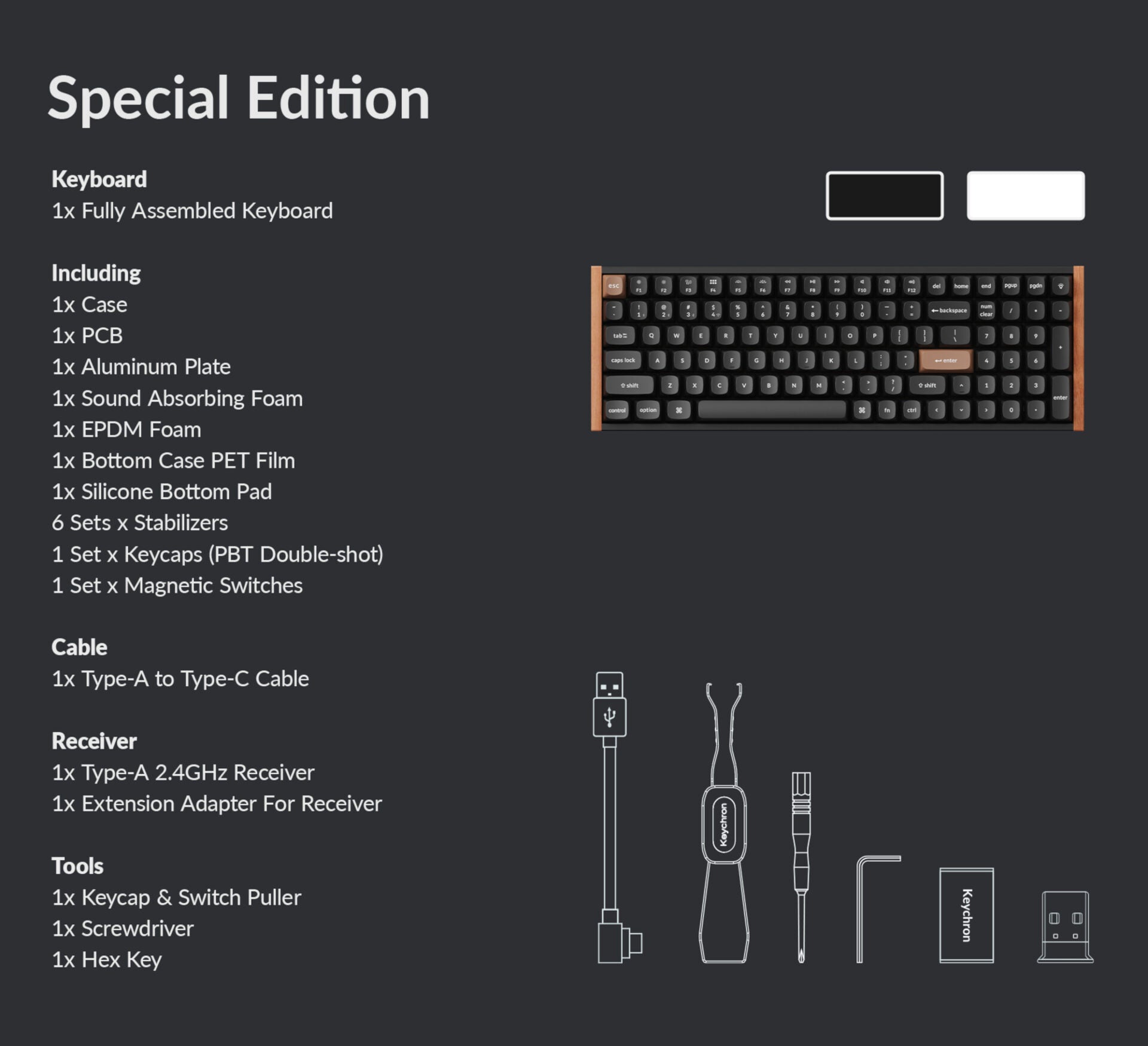 Keychron K4 HE 96% Magnetic Switch Hot-Swap RGB Wireless Keyboard - White (Wood + Aluminium) - Stellar Technologies