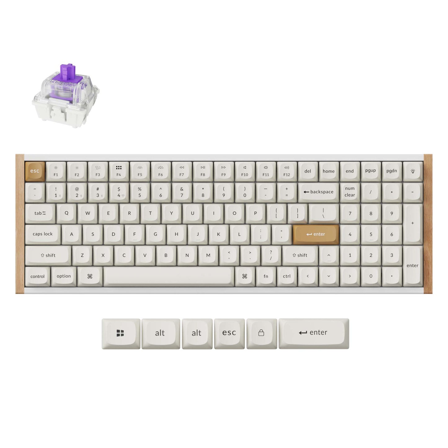 Keychron K4 HE 96% Magnetic Switch Hot-Swap RGB Wireless Keyboard - White (Wood + Aluminium) - Stellar Technologies
