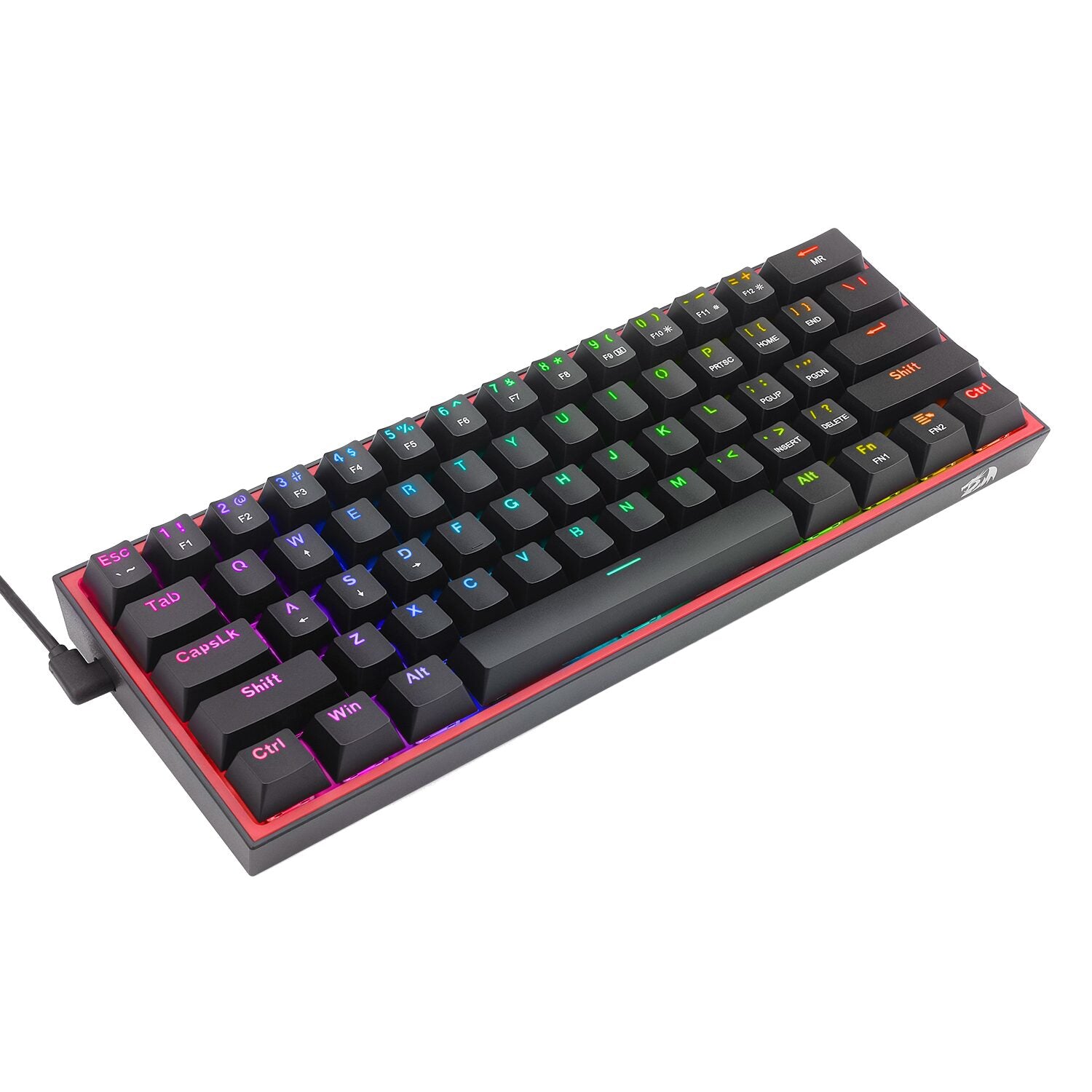 Redragon K616 FIZZ Pro 61-Key RGB Mechanical Gaming Keyboard - Black (60%, RGB, Wireless/Wired - Stellar Technologies