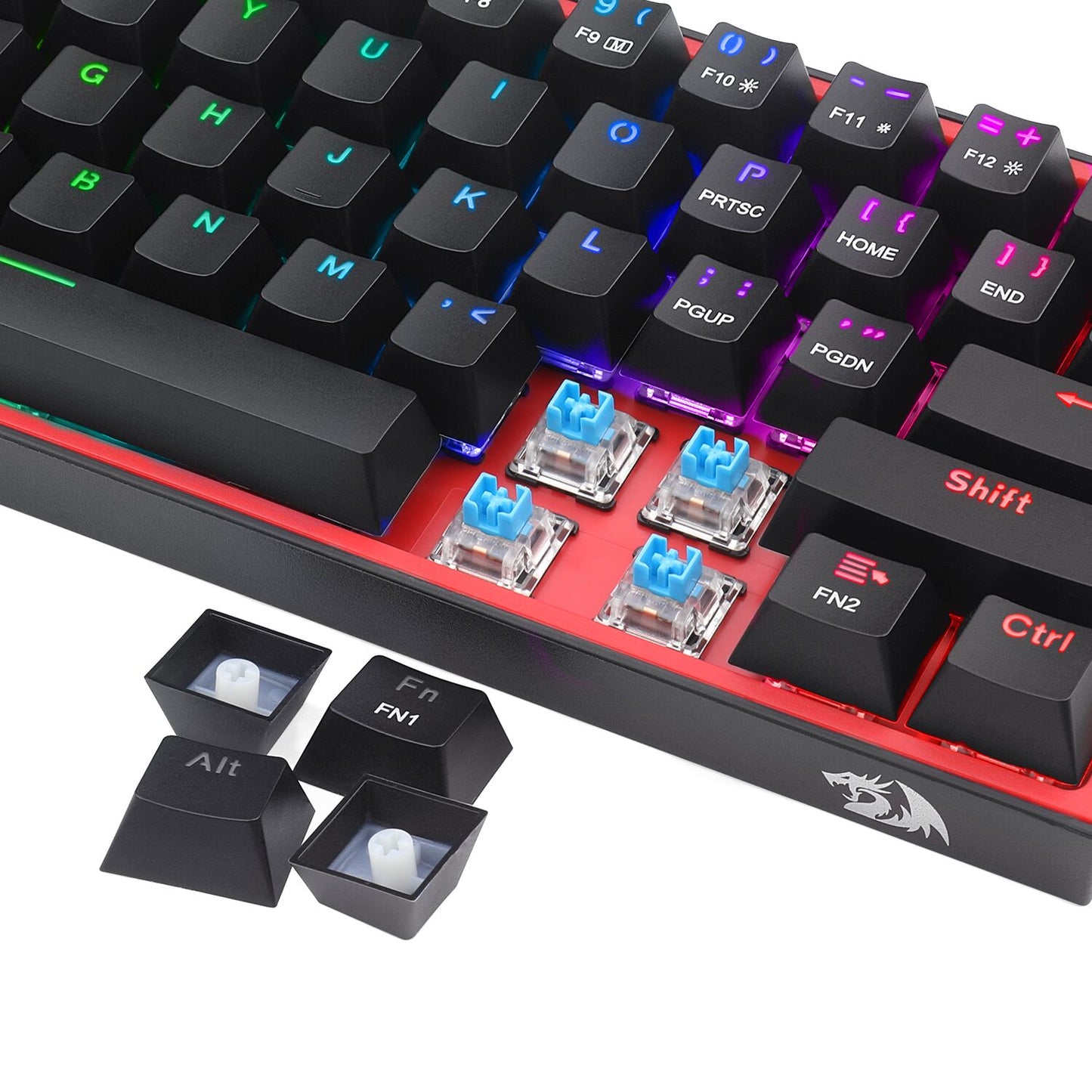 Redragon K616 FIZZ Pro 61-Key RGB Mechanical Gaming Keyboard - Black (60%, RGB, Wireless/Wired - Stellar Technologies