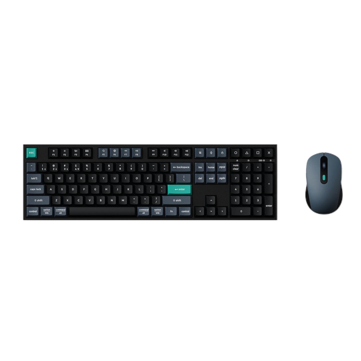 Keychron B36 100% Layout Wireless Keyboard and Mouse Combo - Black/Green - Stellar Technologies