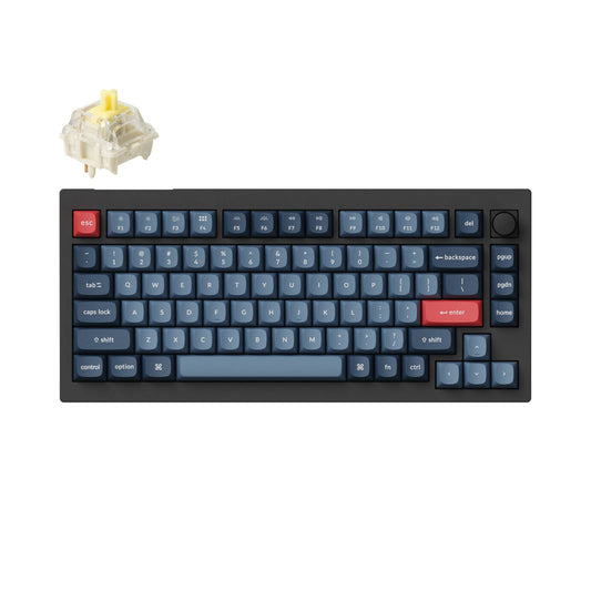 Keychron V1 Max QMK/VIA Wireless Custom Mechanical Keyboard / BANANA Switches – Black
