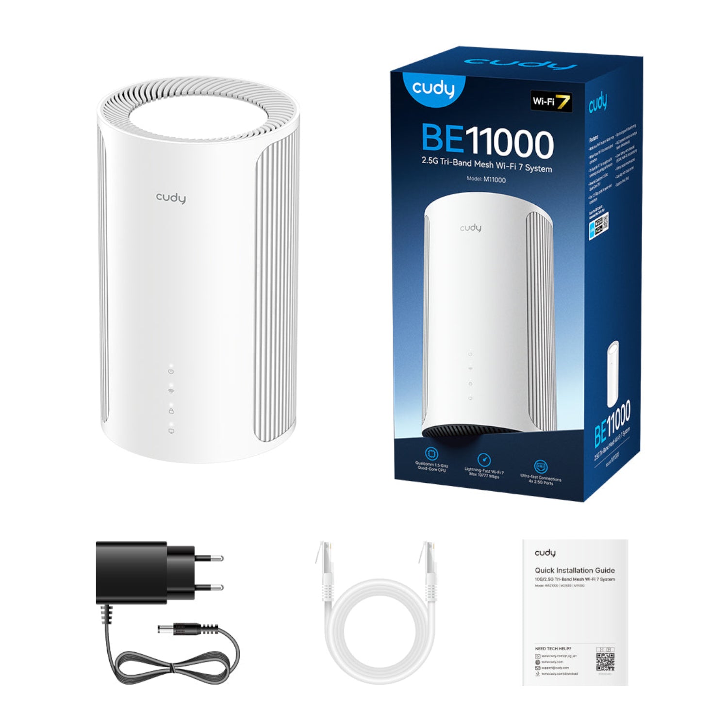 Cudy BE11000 Wi-Fi7 Tri-band Mesh Wi-Fi System - 1 Pack - Stellar Technologies