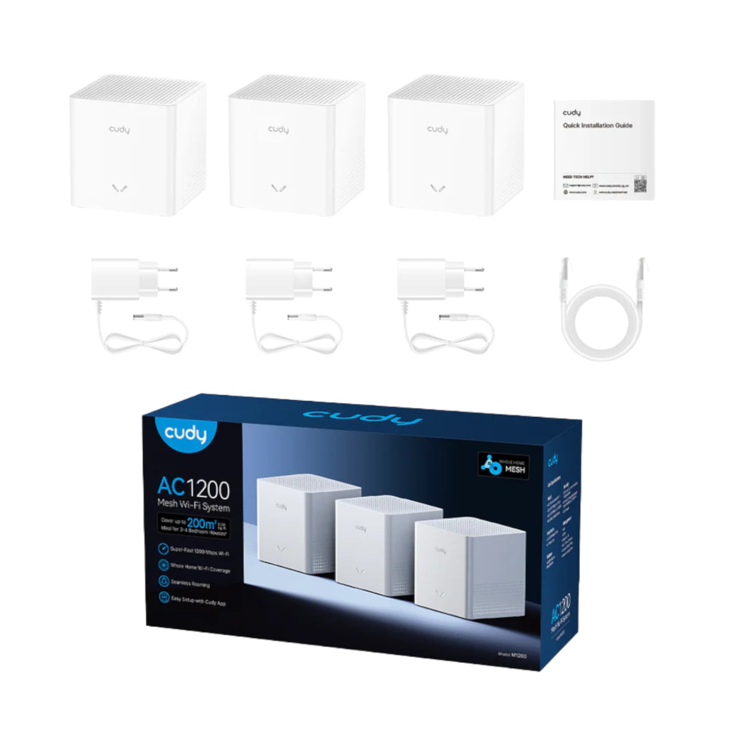 Cudy AC1200 Mesh Wi-Fi System (V2) - 3Pack - Stellar Technologies