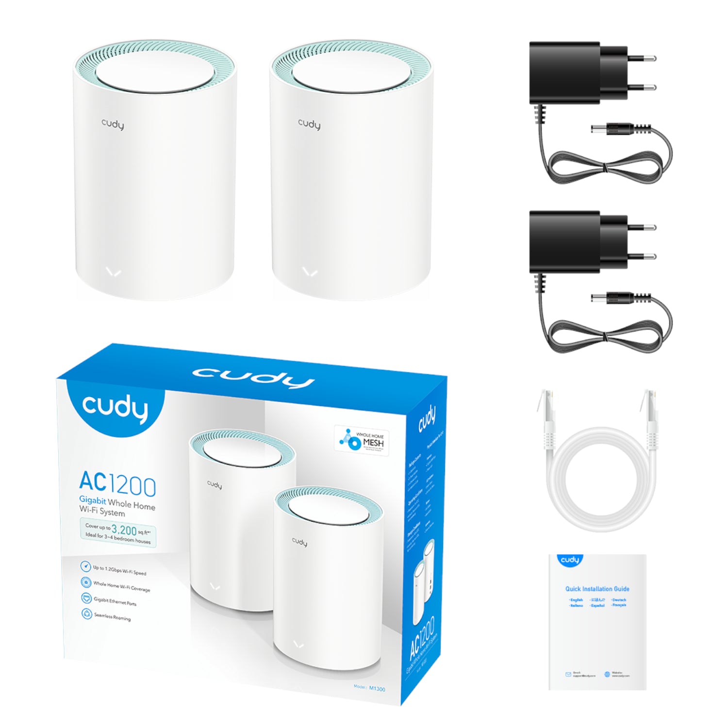 Cudy AC1200 Wi-Fi Mesh Kit 2 Pack With Gigabit - Stellar Technologies