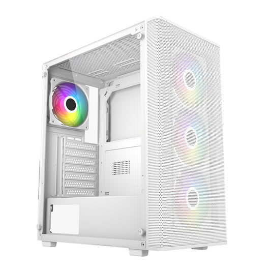 FSP M220 ATX Mid Tower Gaming Chassis - White - Stellar Technologies