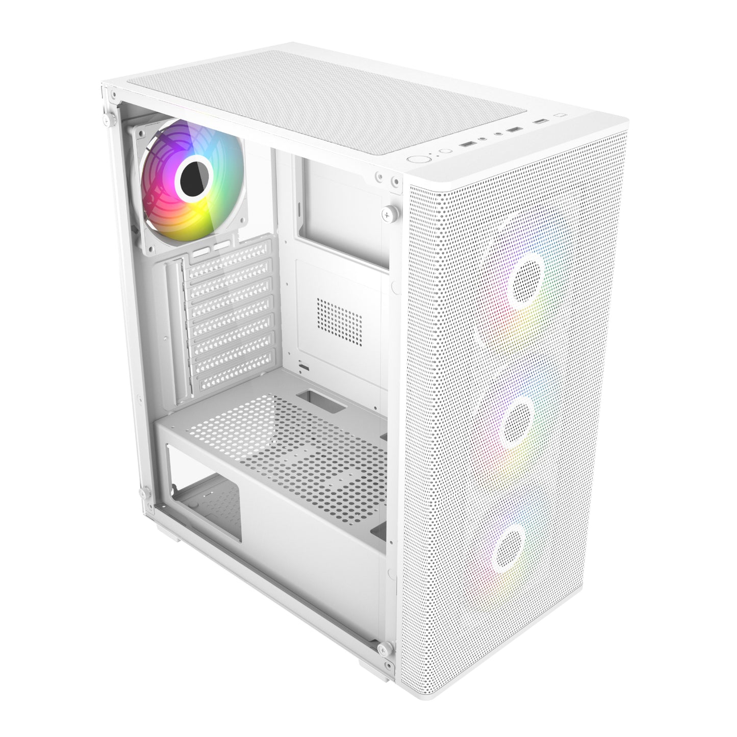 FSP M220 ATX Mid Tower Gaming Chassis - White - Stellar Technologies