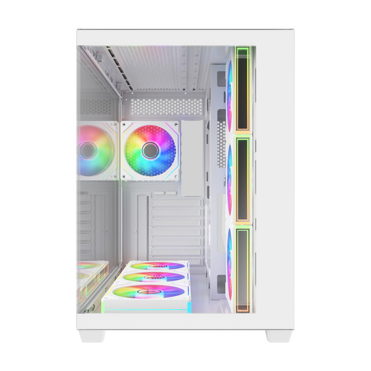 FSP M341 ATX Dual Chamber Mid Tower Gaming Chassis - White