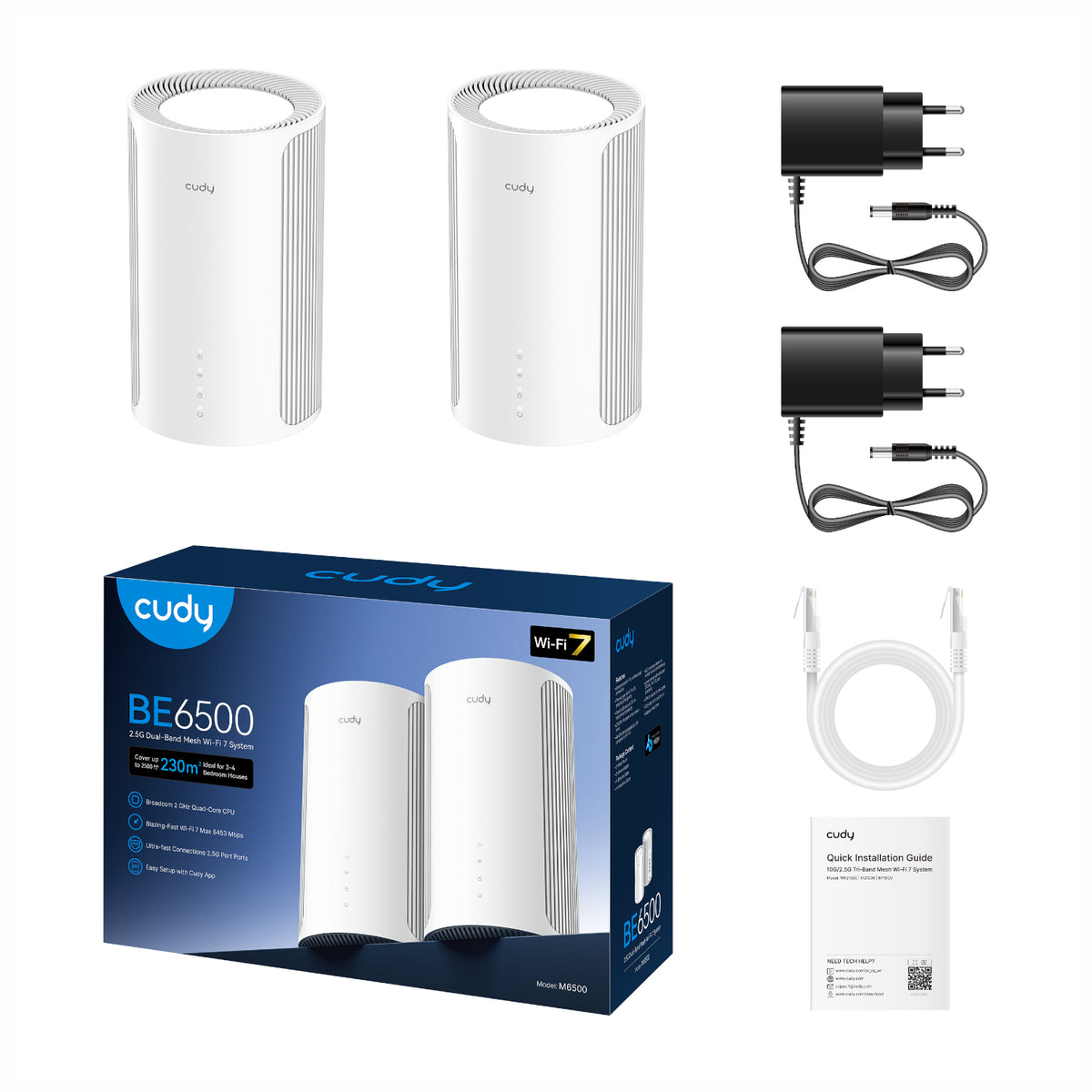 Cudy BE6500 2.5G Mesh Wi-Fi 7 System - 2 Pack - Stellar Technologies