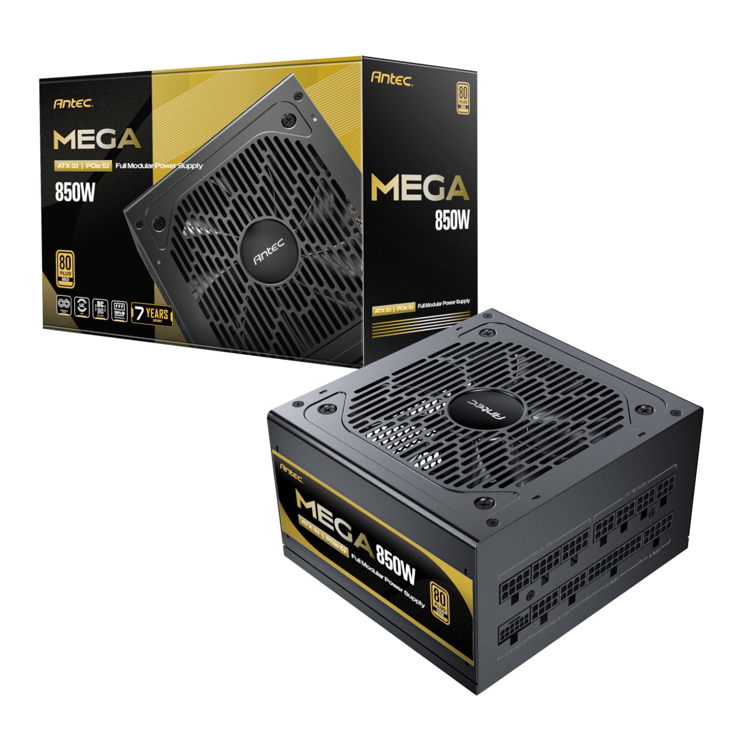 Antec MEGA 850W 80 PLUS Gold ATX3.1 PCIE 5.1 Fully Modular Power Supply - Stellar Technologies