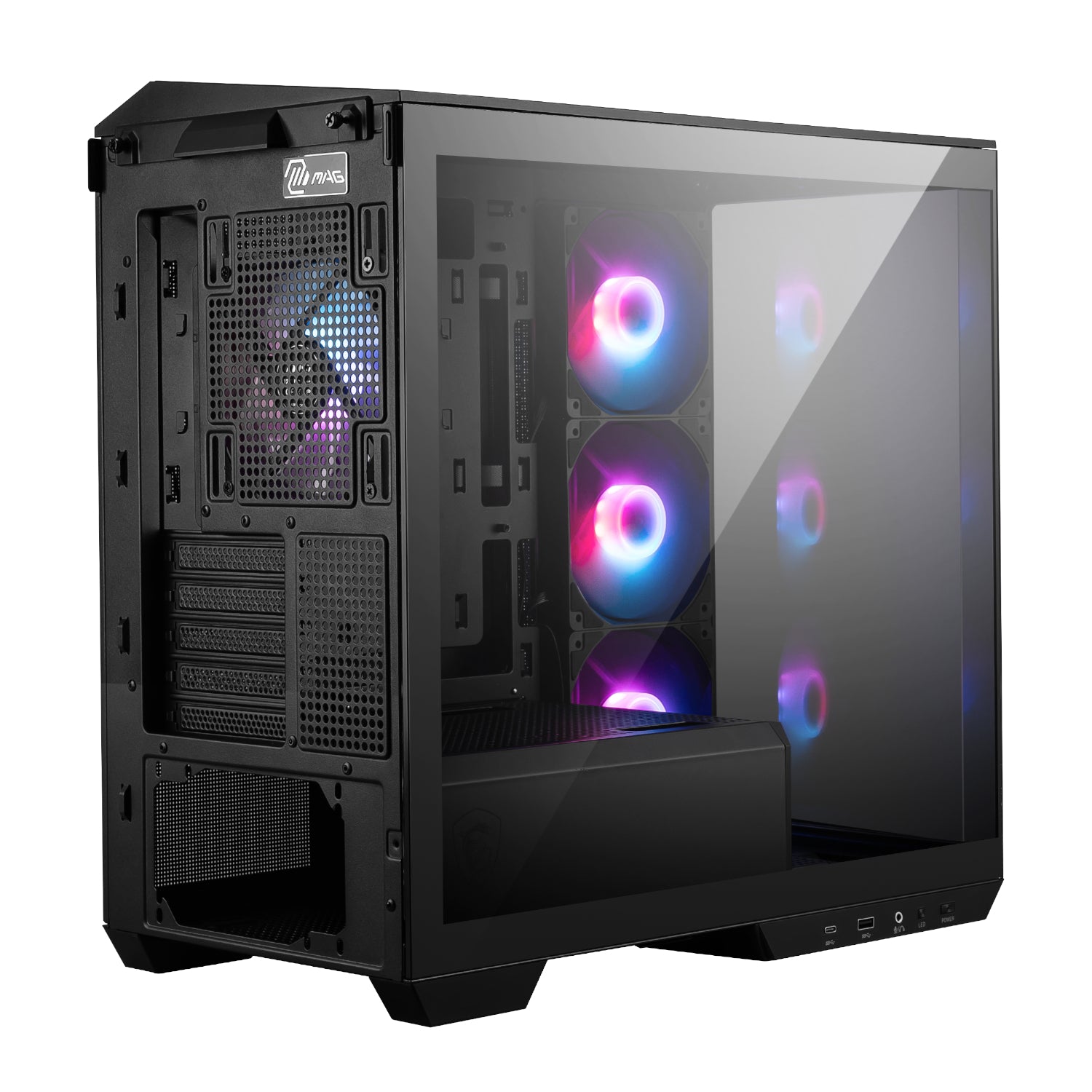 MSI MAG PANO M100R PZ M-ATX ARGB Gaming Chassis - Black - Stellar Technologies