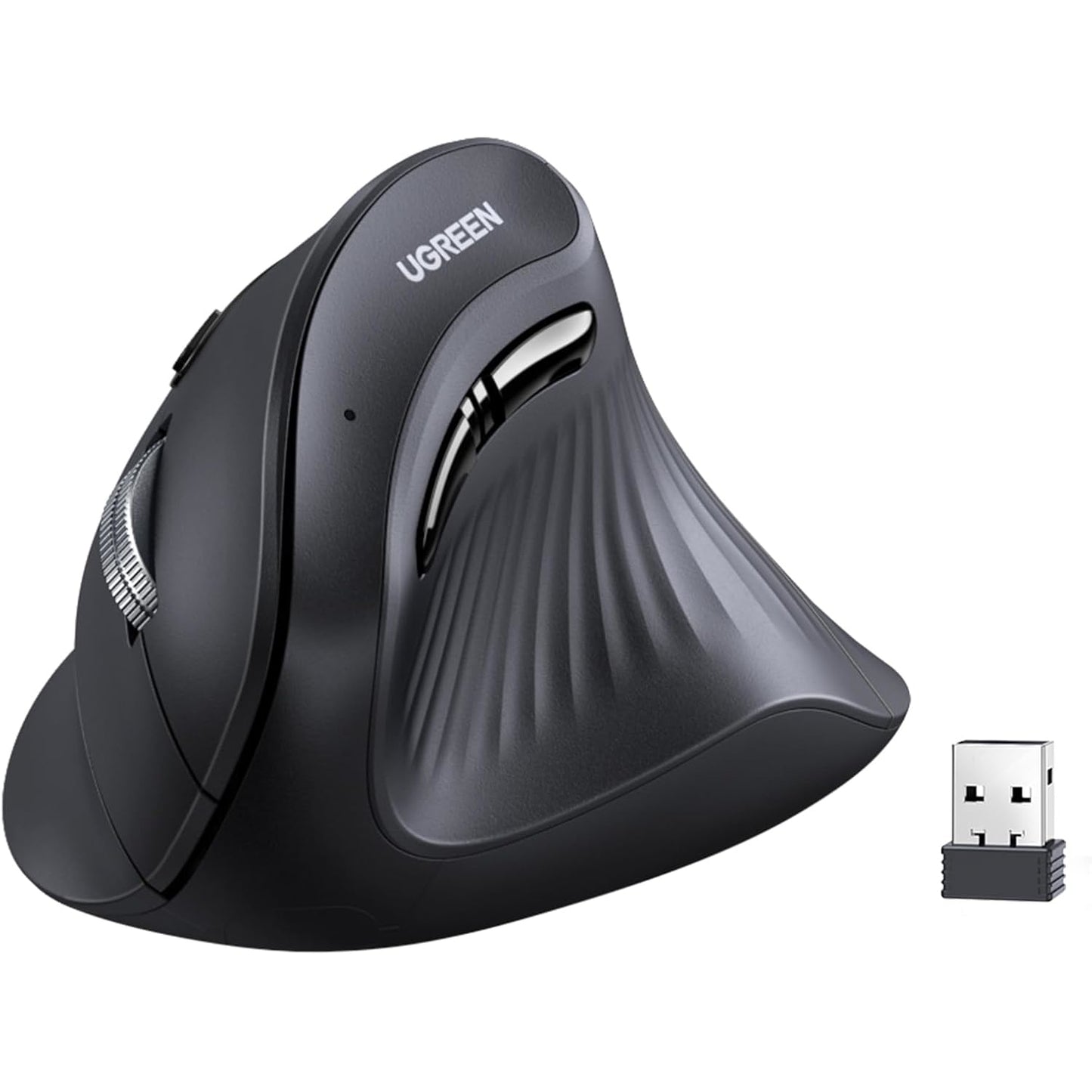 UGREEN Multi-Mode Vertical Mouse Bluetooth and 2.4G Wireless-Black - Stellar Technologies