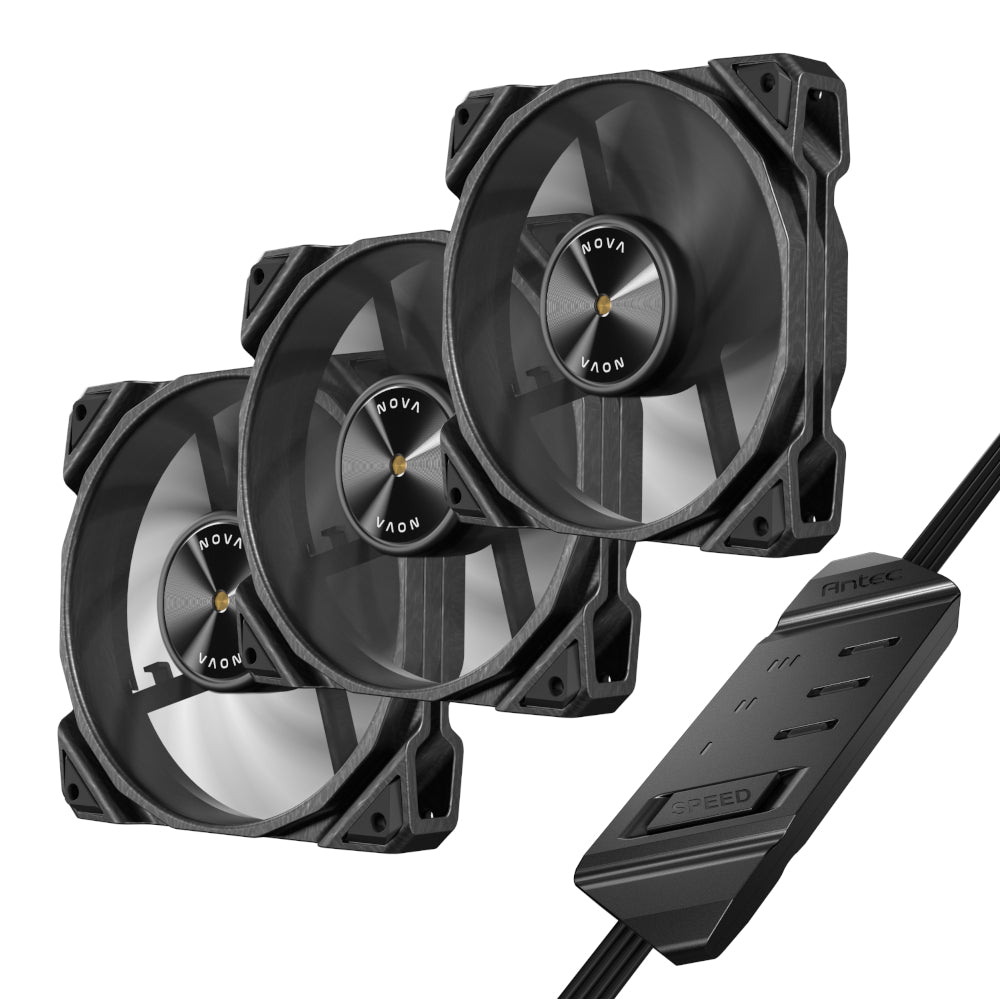 Antec NOVA 120 PWM Fan 3 Pack with Speed Controller - Black - Stellar Technologies