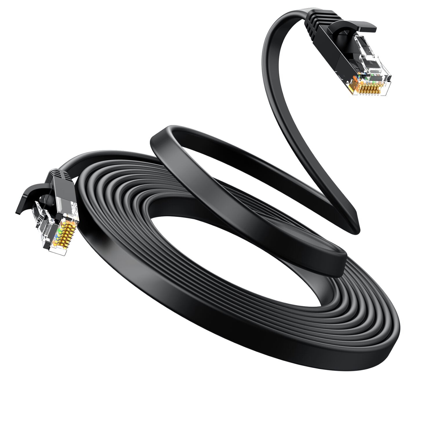UGREEN NW102 Cat6 U/UTP Flat Ethernet Cable 10m - Black - Stellar Technologies