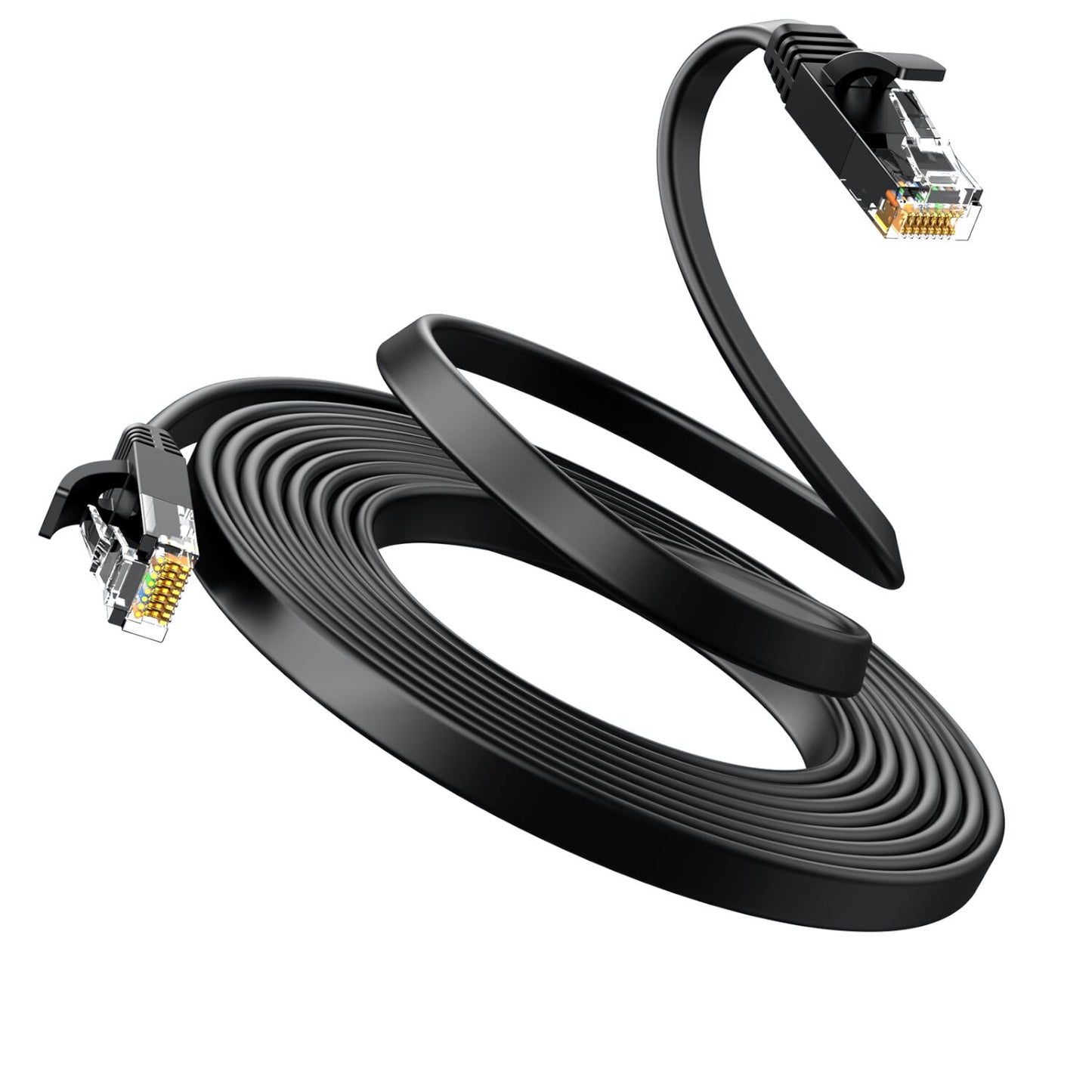 UGREEN NW102 Cat6 U/UTP Flat Ethernet Cable 15m - Black - Stellar Technologies