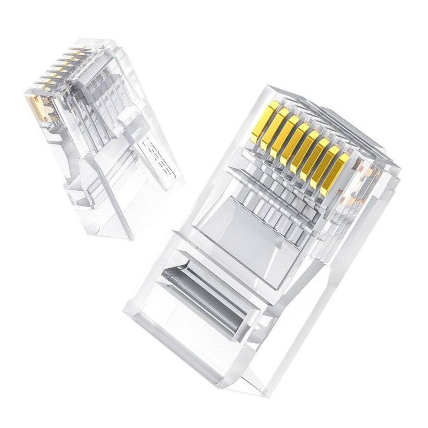 UGREEN Cat6 RJ45 Modular Plugs - Transparent with Gold Contacts (10 Pieces) - Stellar Technologies
