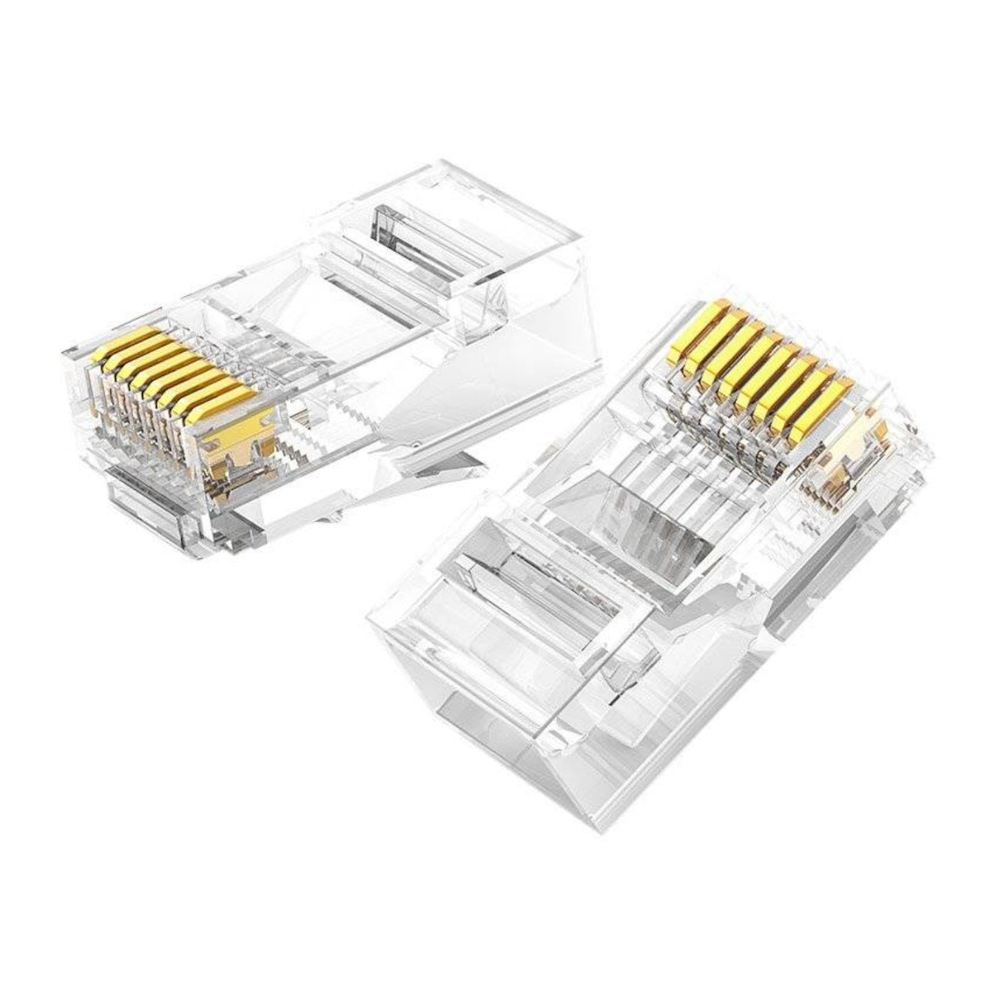 UGREEN Cat6 RJ45 Modular Plugs - Transparent with Gold Contacts (10 Pieces) - Stellar Technologies