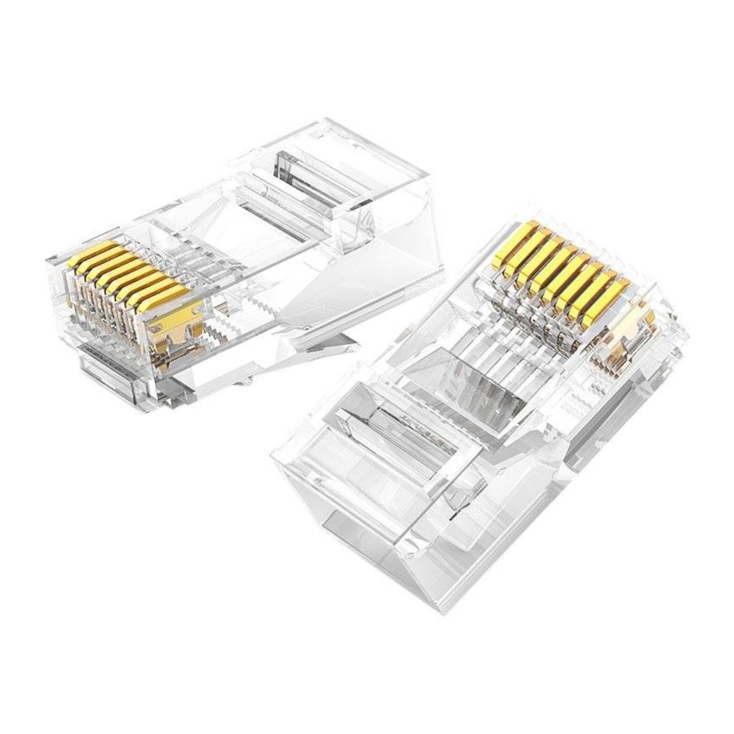 UGREEN Cat6 RJ45 Modular Plugs - Transparent with Gold Contacts (10 Pieces) - Stellar Technologies