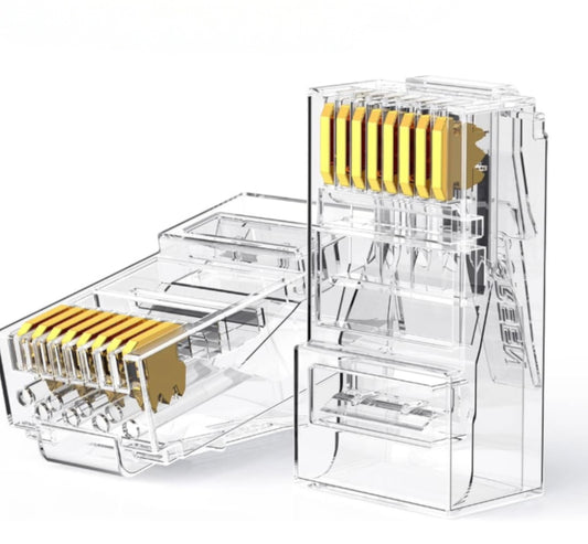 UGREEN Cat6 RJ45 Modular Plugs (50 Pcs)-Transparent with Gold Contacts - Stellar Technologies