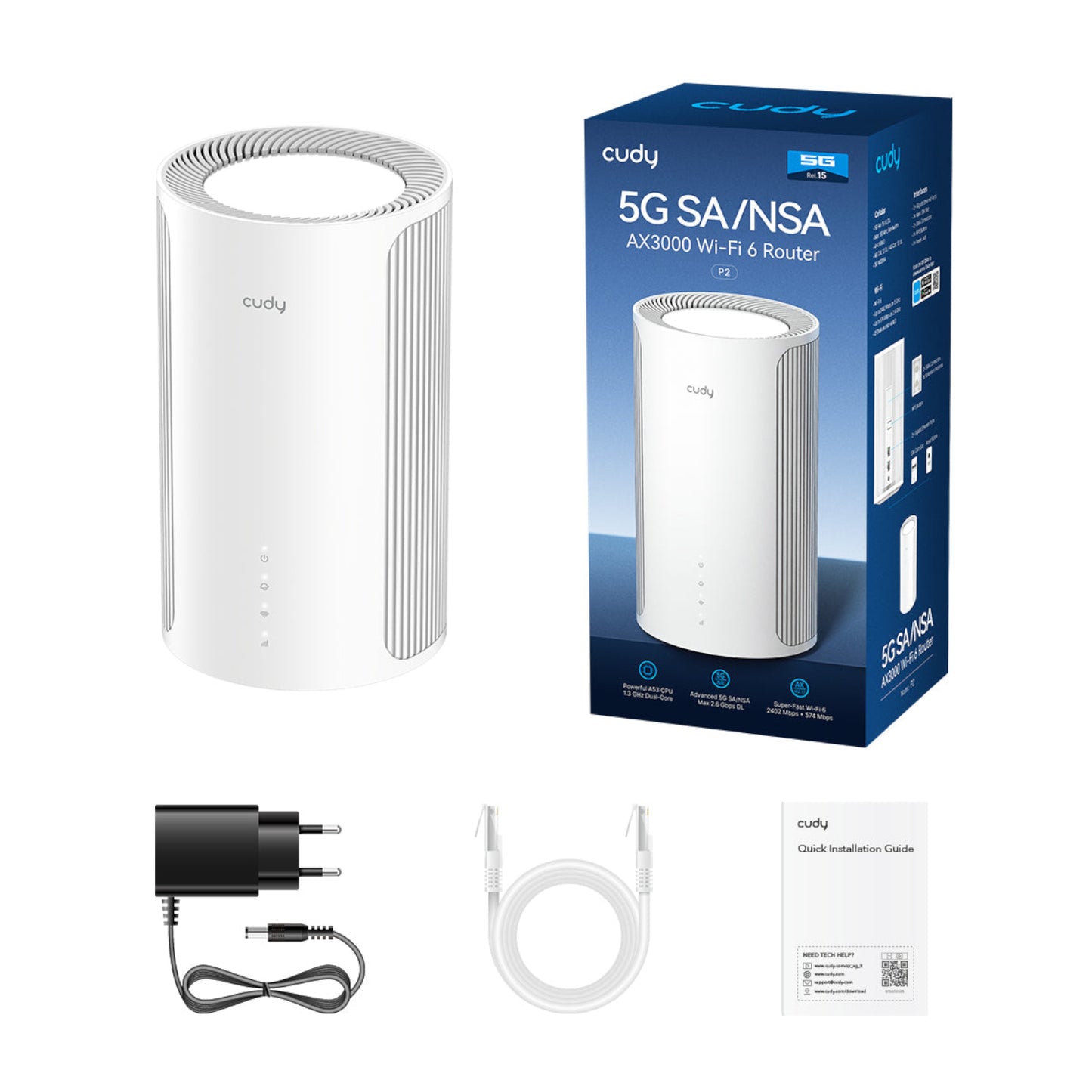 Cudy AX3000 Dual Band 5G Wi-Fi 6 LTE Router -White - Stellar Technologies
