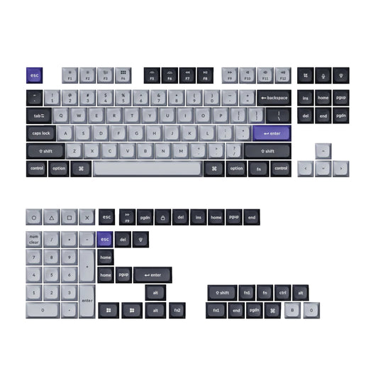 Keychron Double Shot KSA PBT Keycap Set - Dark Grey/White Smoke - Stellar Technologies