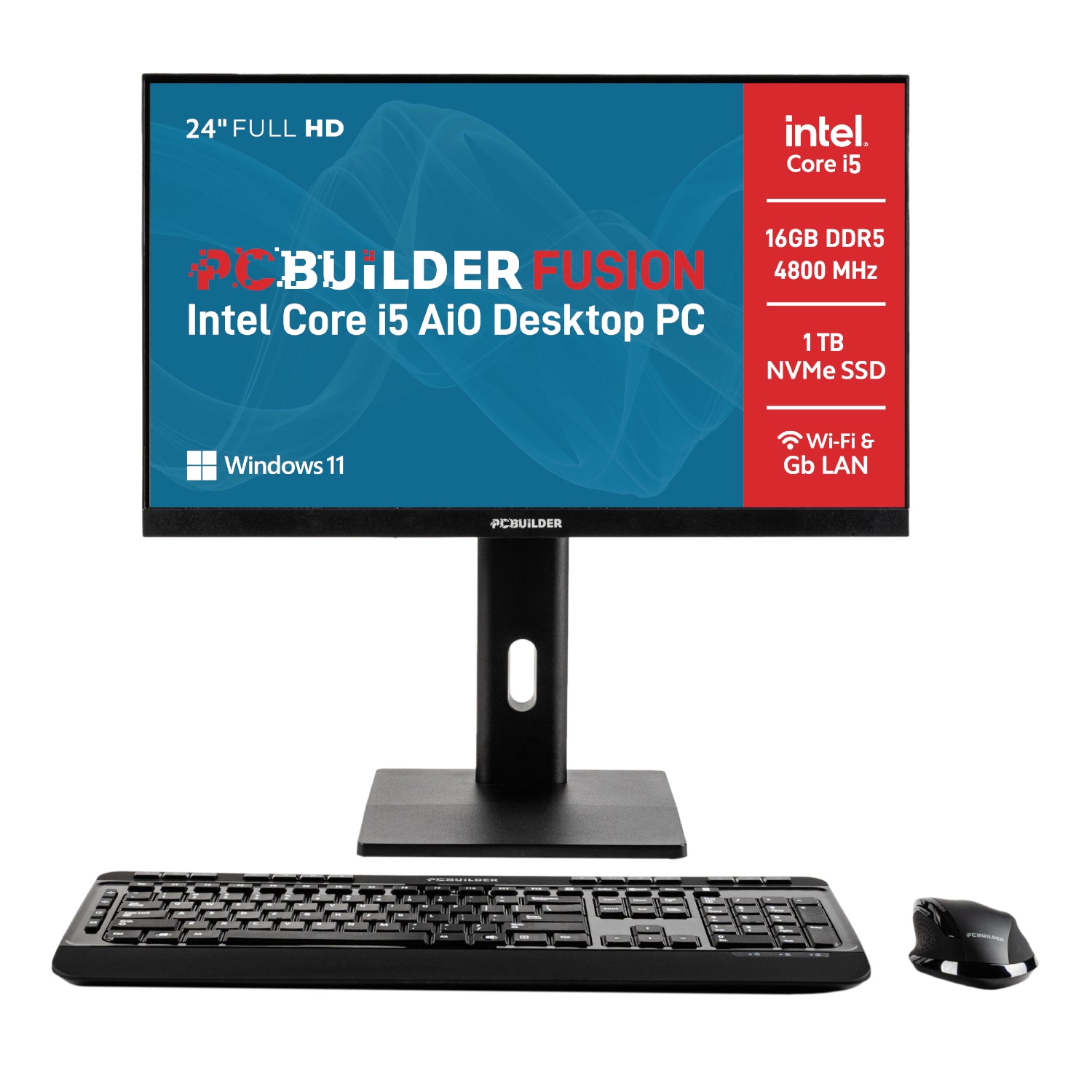 PCBuilder FUSION 24" All-in-One PC - Core i5-12400, 16GB, 1TB - Stellar Technologies