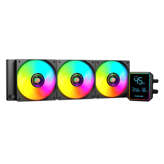 PCBuilder BLIZZARD FREEZE 360mm AIO ARGB Liquid CPU Cooler - Black - Stellar Technologies