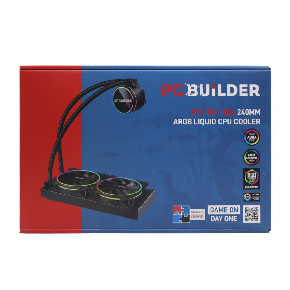 PCBuilder Hydro Chill 240MM AIO Liquid CPU Cooler ARGB - Stellar Technologies